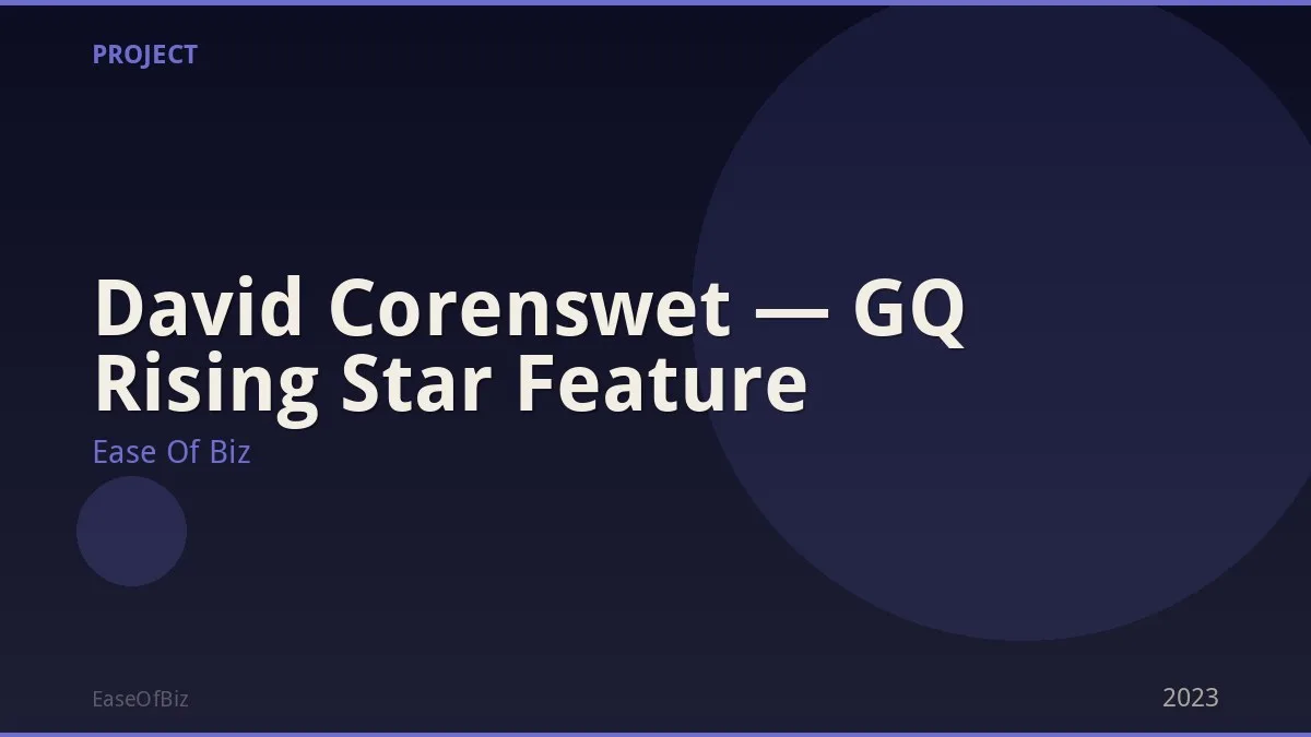 David Corenswet — GQ Rising Star Feature
