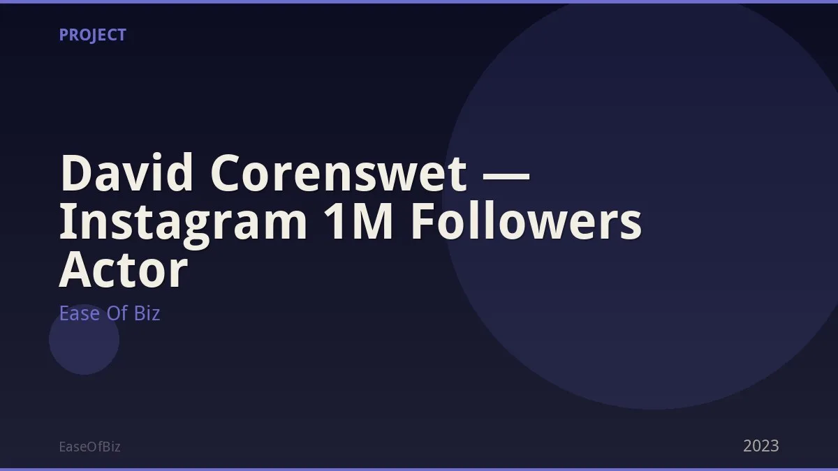 David Corenswet — Instagram 1M Followers Actor