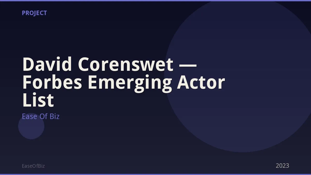 David Corenswet — Forbes Emerging Actor List