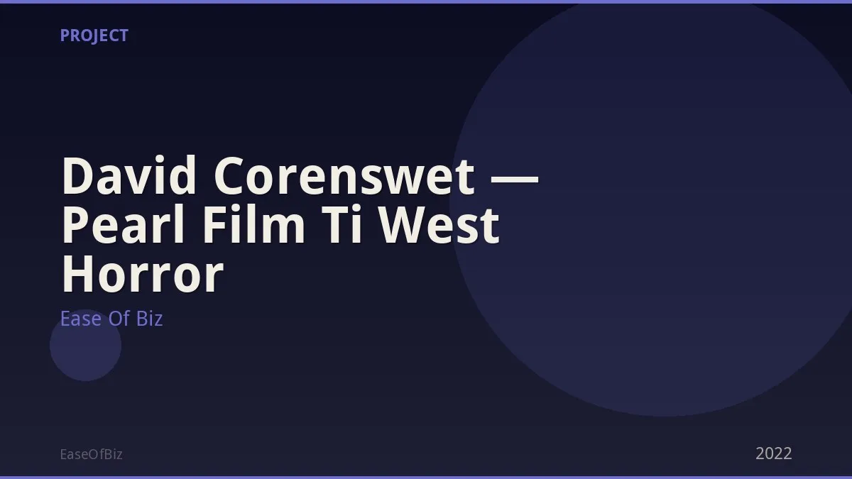 David Corenswet — Pearl Film Ti West Horror