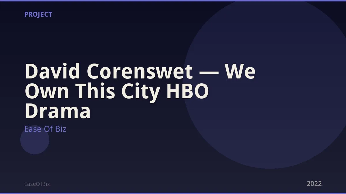 David Corenswet — We Own This City HBO Drama