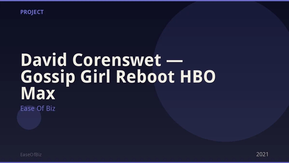 David Corenswet — Gossip Girl Reboot HBO Max