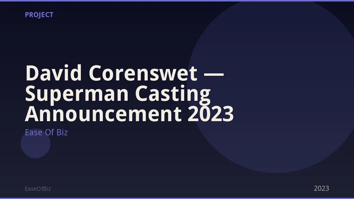 David Corenswet — Superman Casting Announcement 2023