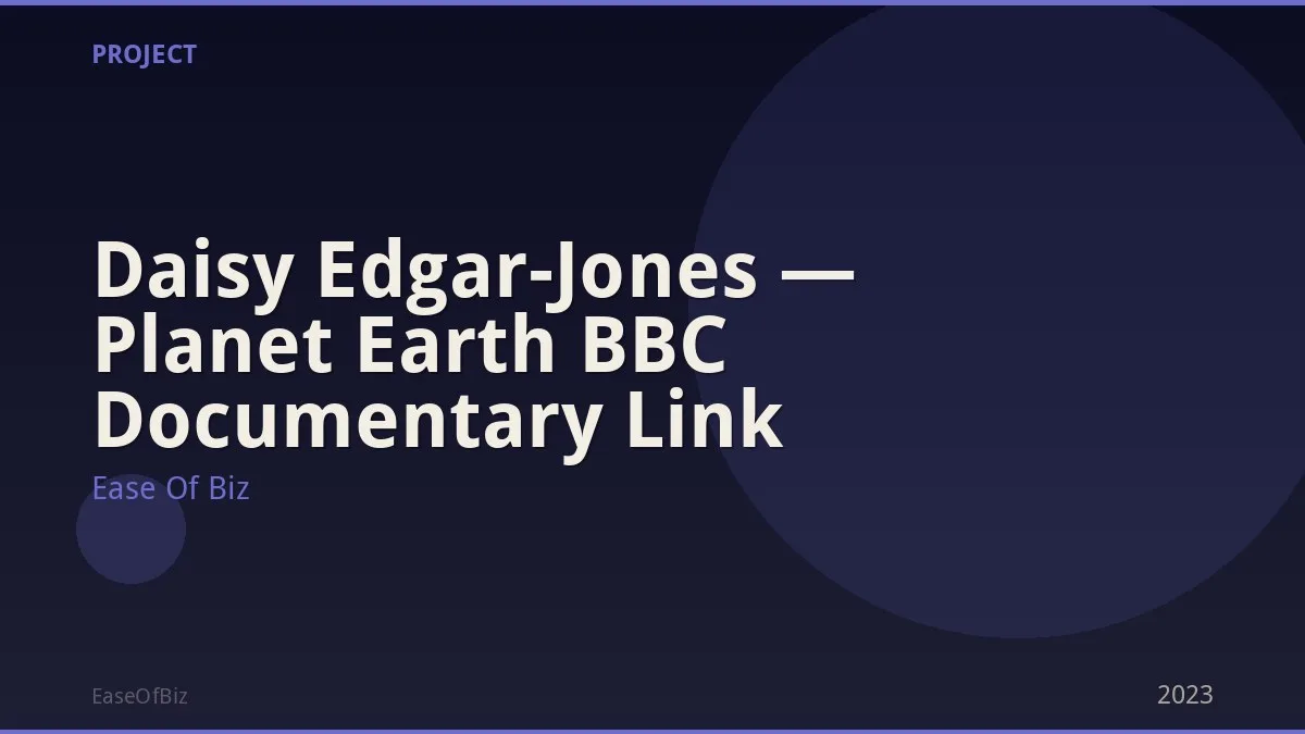 Daisy Edgar-Jones — Planet Earth BBC Documentary Link