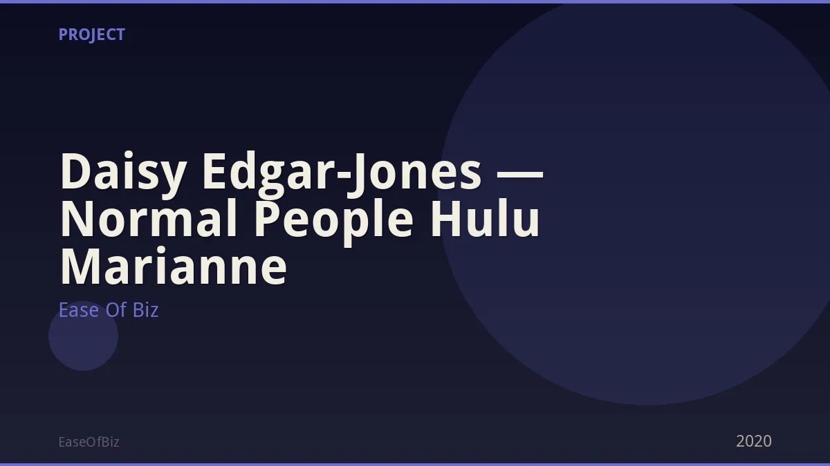 Daisy Edgar-Jones — Normal People Hulu Marianne