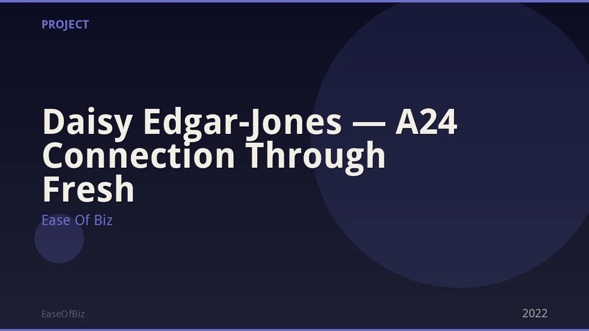 Daisy Edgar-Jones — A24 Connection Through Fresh