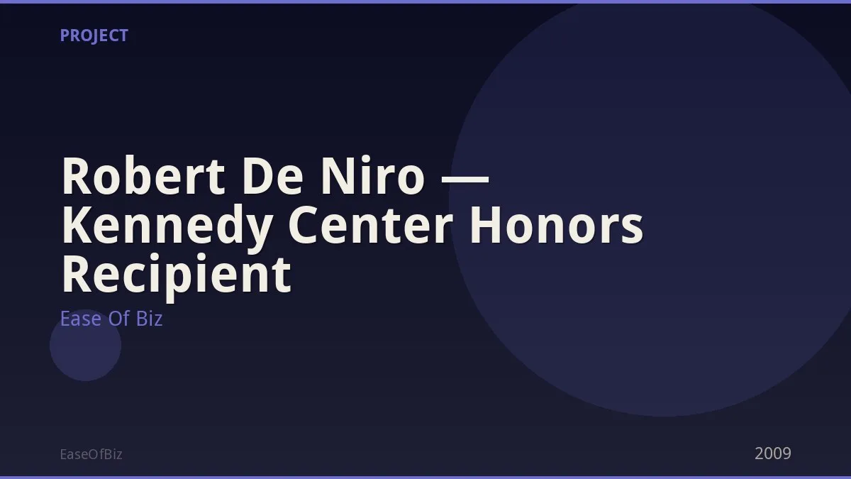 Robert De Niro — Kennedy Center Honors Recipient