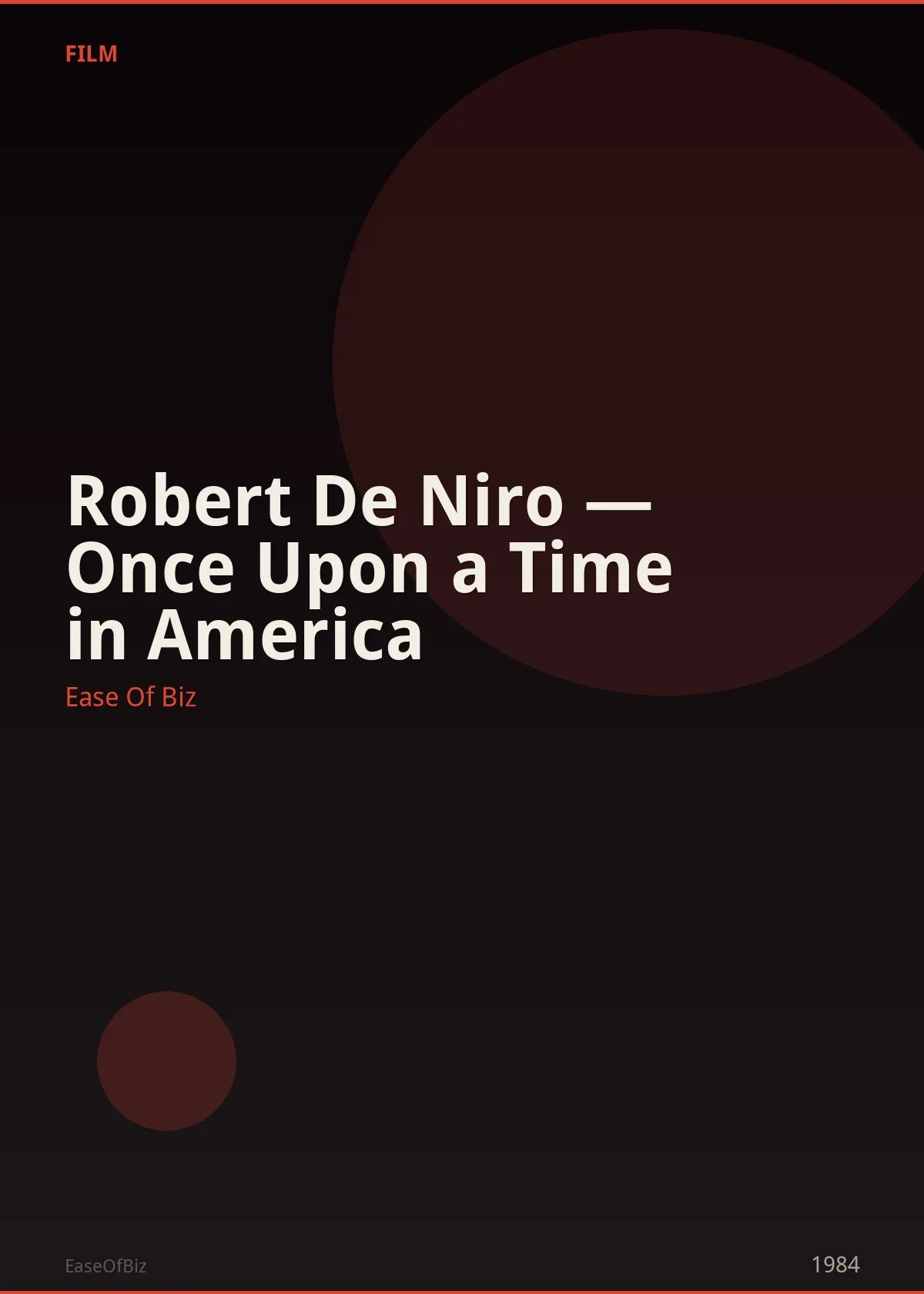 Robert De Niro — Once Upon a Time in America