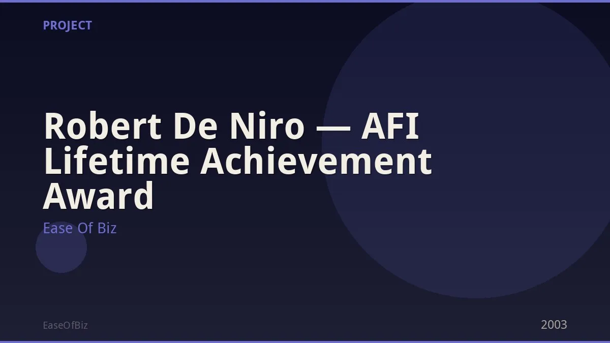 Robert De Niro — AFI Lifetime Achievement Award