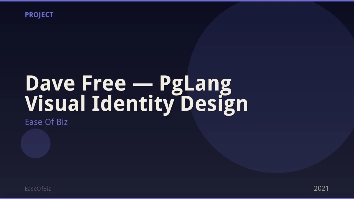Dave Free — PgLang Visual Identity Design