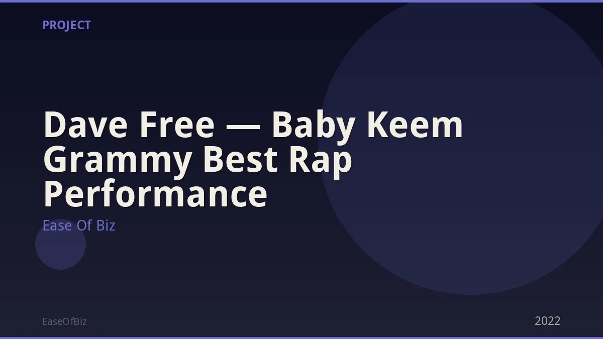Dave Free — Baby Keem Grammy Best Rap Performance