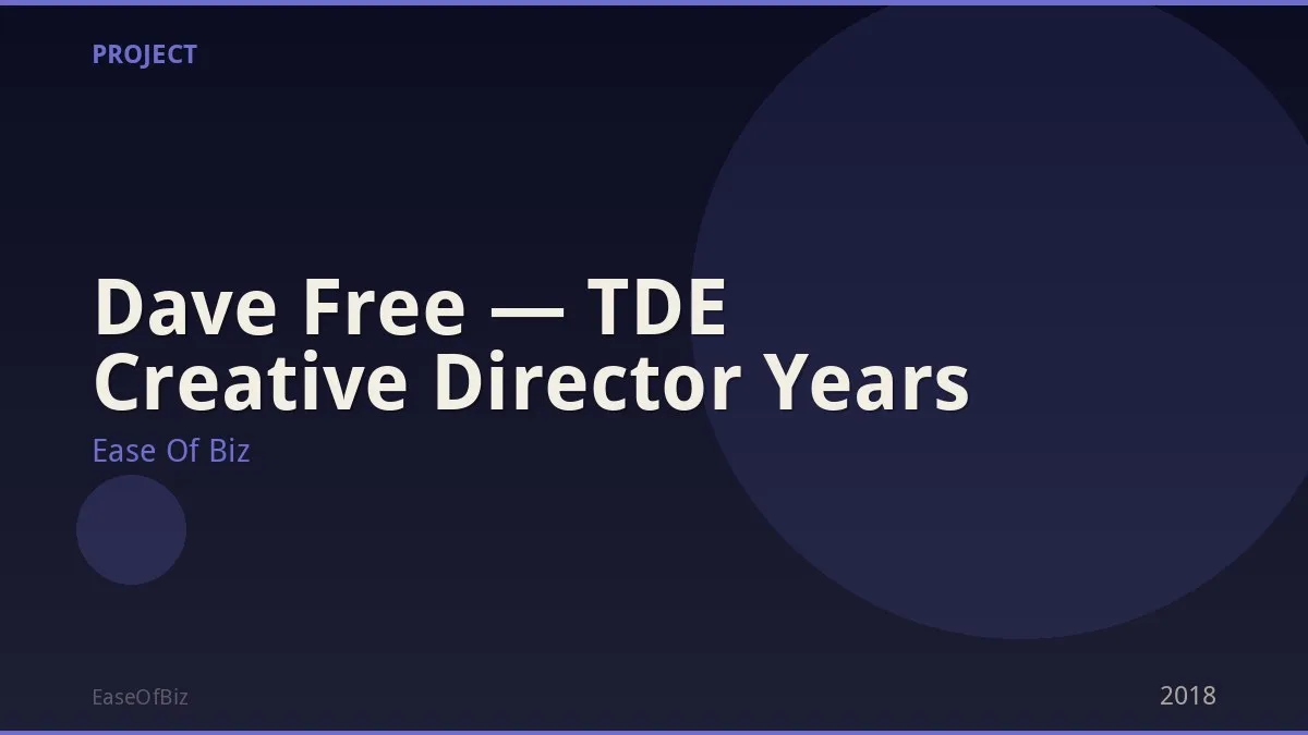 Dave Free — TDE Creative Director Years