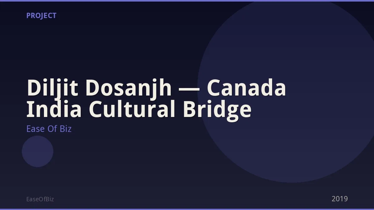 Diljit Dosanjh — Canada India Cultural Bridge