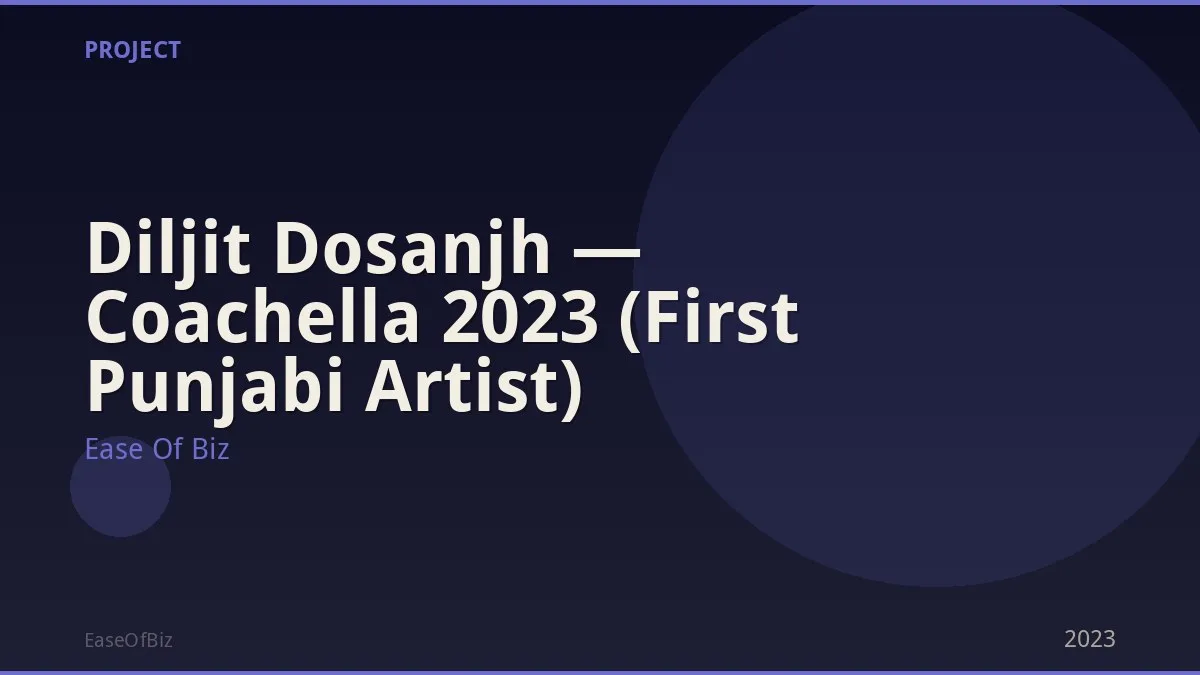 Diljit Dosanjh — Coachella 2023 (First Punjabi Artist)