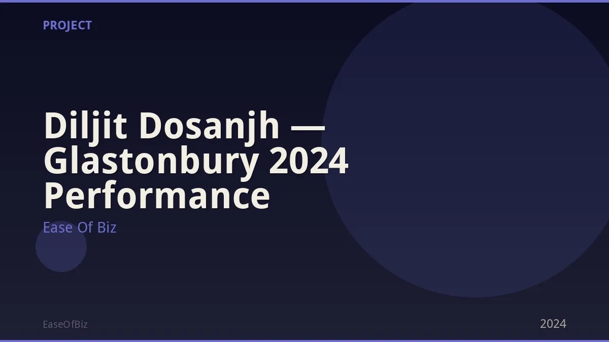 Diljit Dosanjh — Glastonbury 2024 Performance