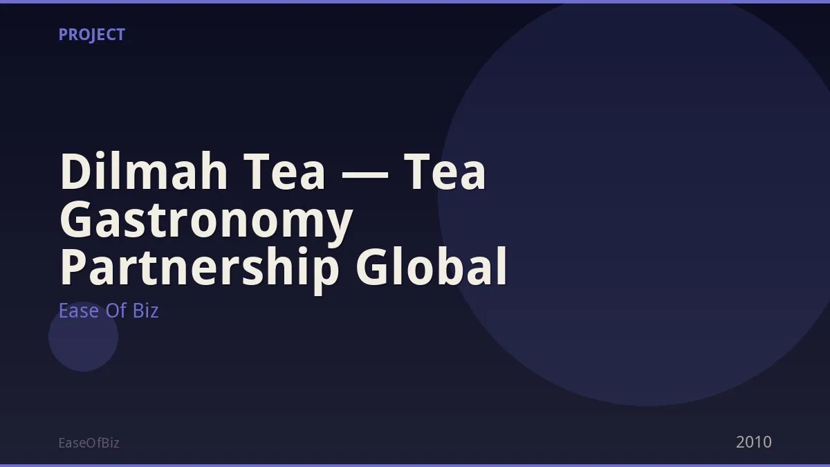 Dilmah Tea — Tea Gastronomy Partnership Global