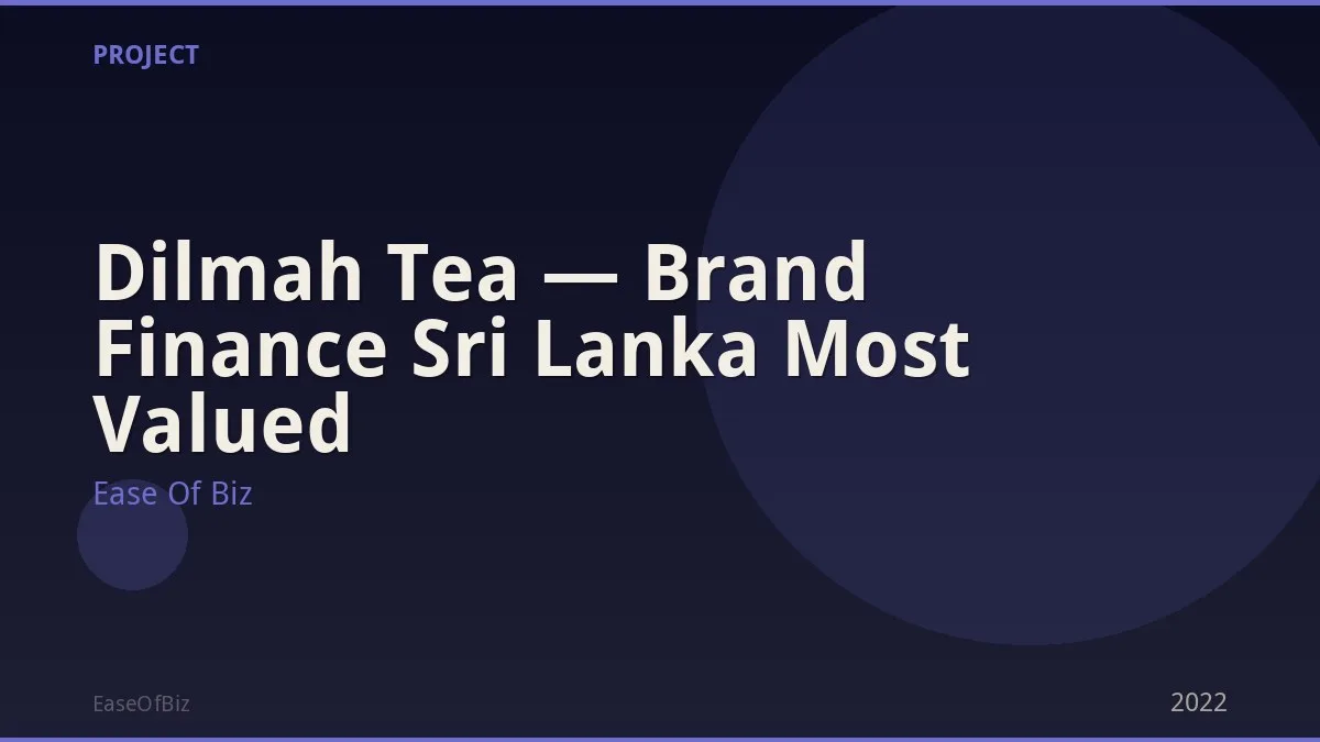 Dilmah Tea — Brand Finance Sri Lanka Most Valued