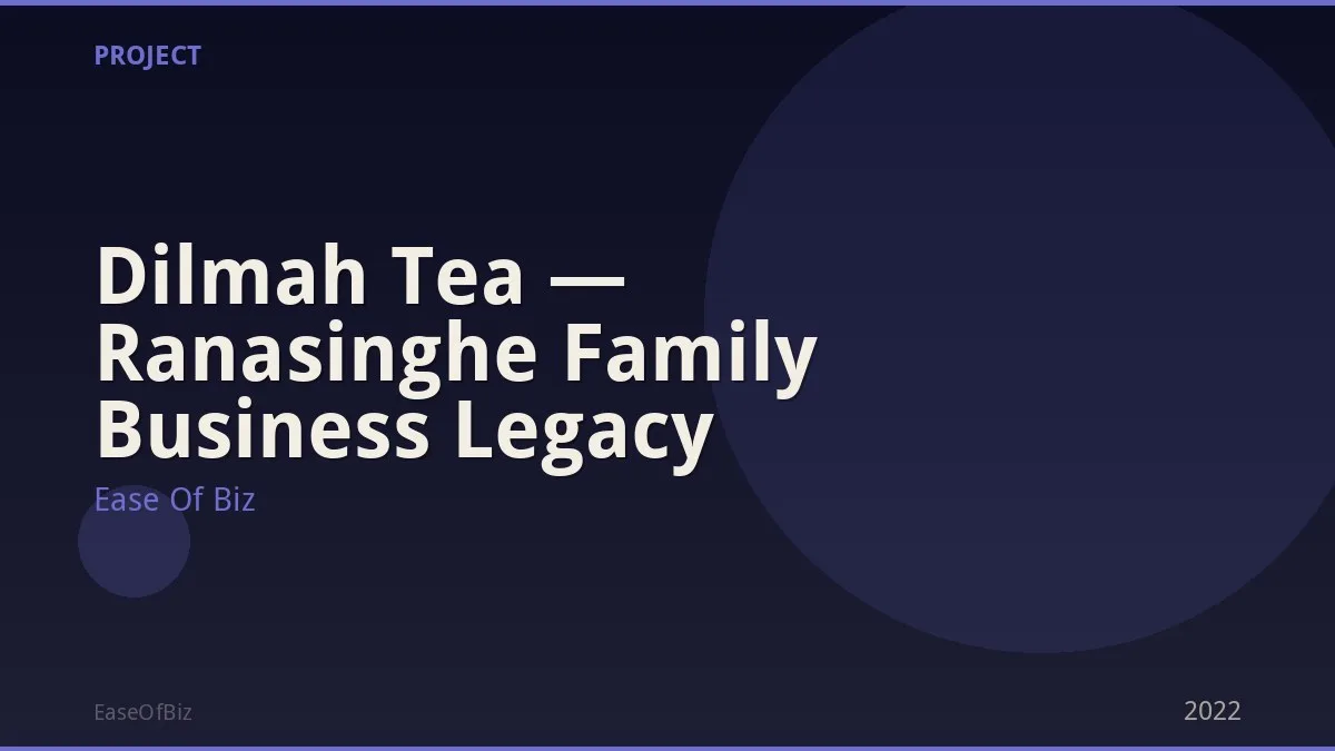 Dilmah Tea — Ranasinghe Family Business Legacy