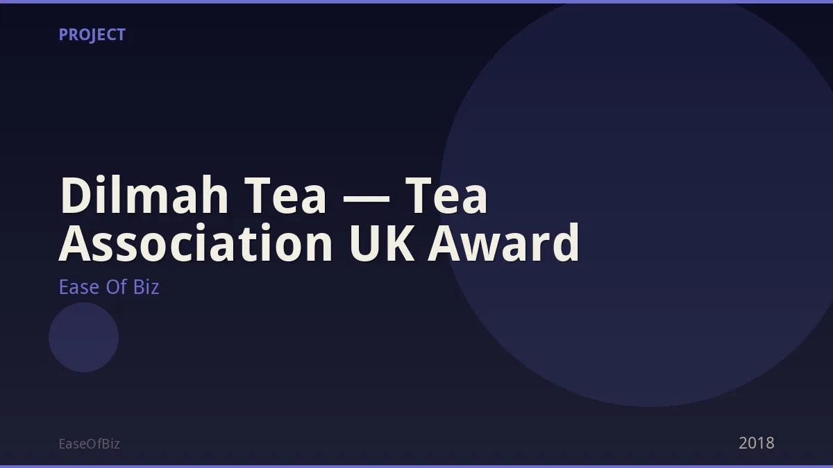 Dilmah Tea — Tea Association UK Award