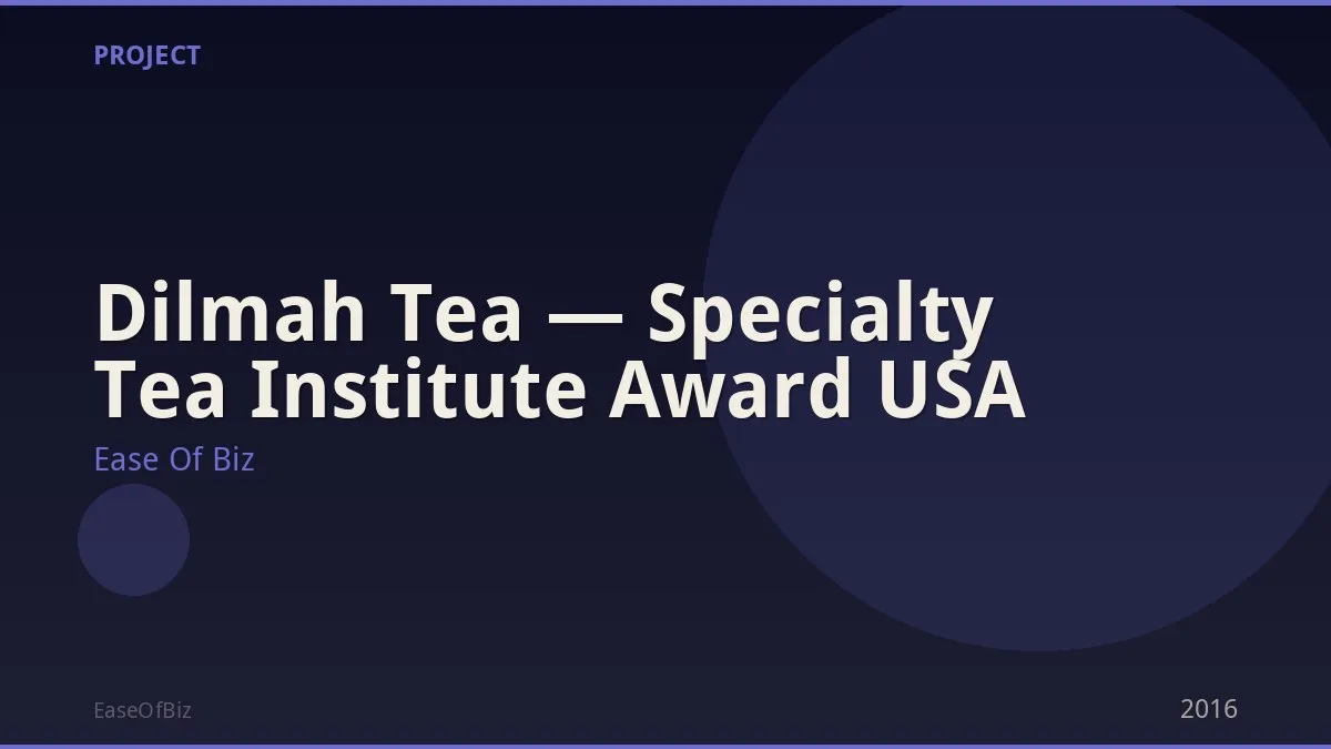 Dilmah Tea — Specialty Tea Institute Award USA