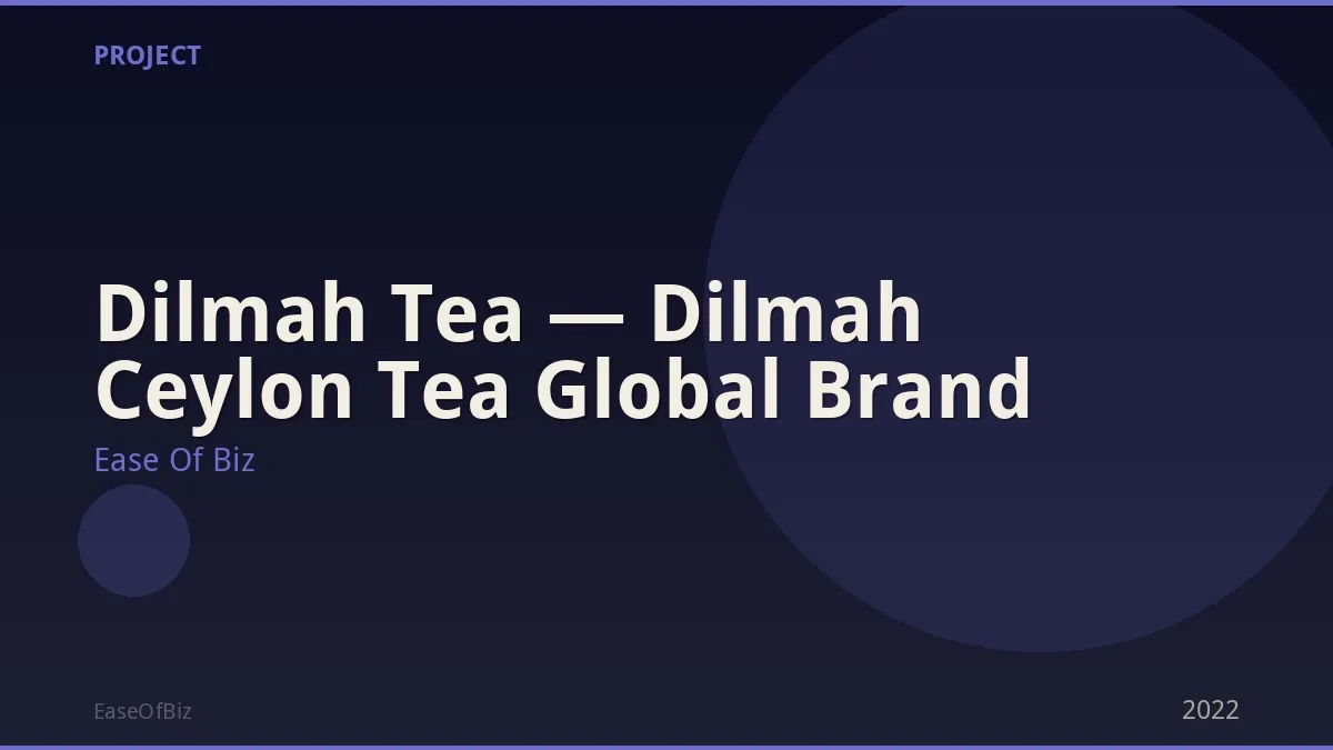 Dilmah Tea — Dilmah Ceylon Tea Global Brand
