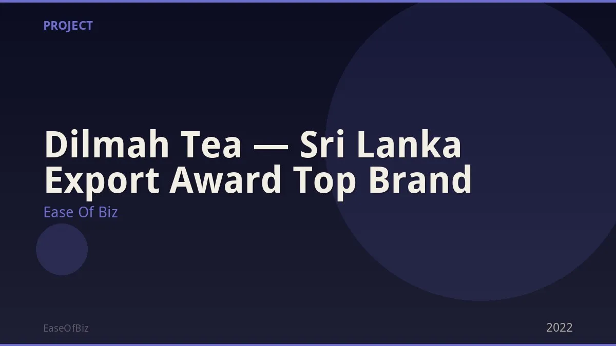 Dilmah Tea — Sri Lanka Export Award Top Brand