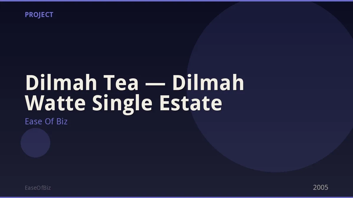 Dilmah Tea — Dilmah Watte Single Estate