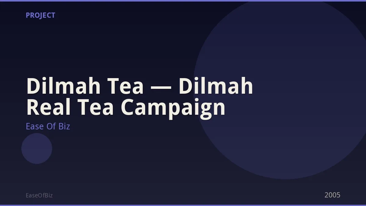 Dilmah Tea — Dilmah Real Tea Campaign