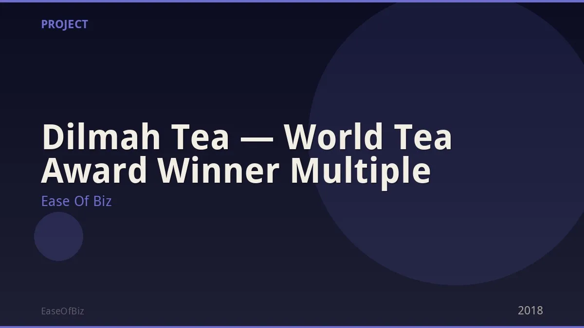 Dilmah Tea — World Tea Award Winner Multiple