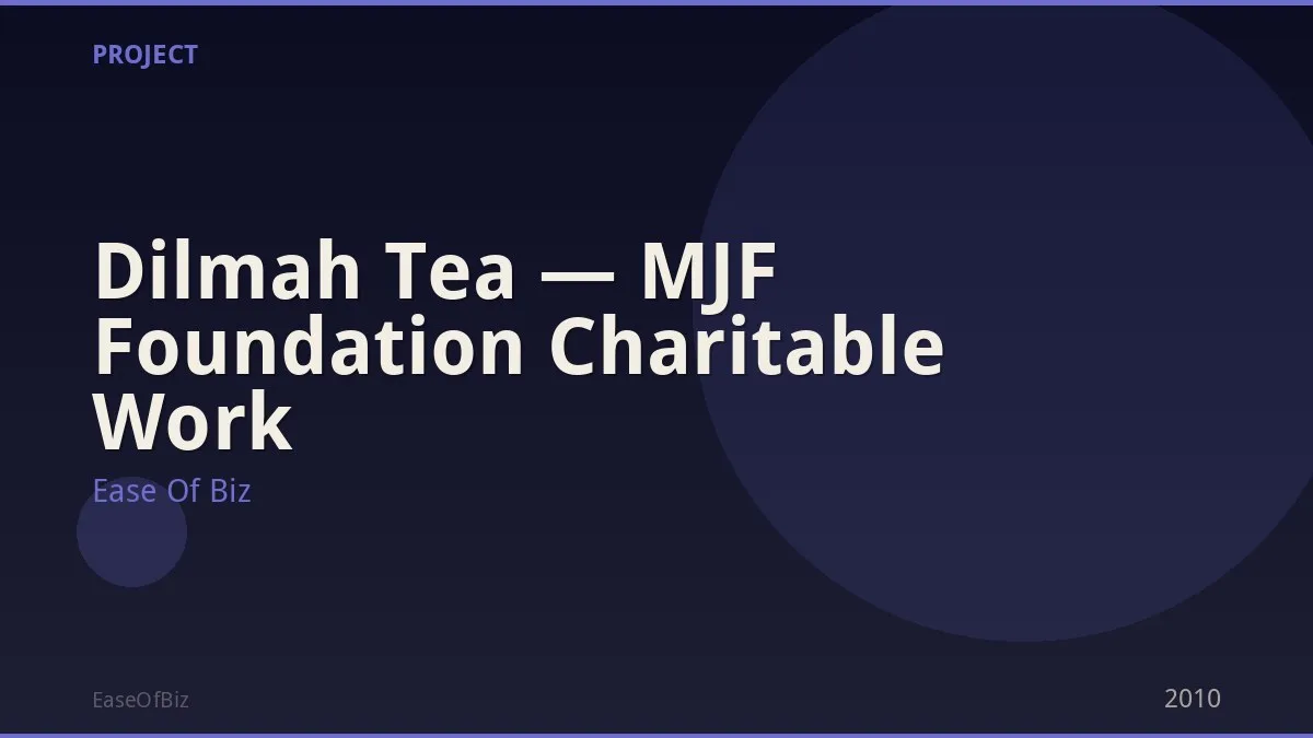 Dilmah Tea — MJF Foundation Charitable Work