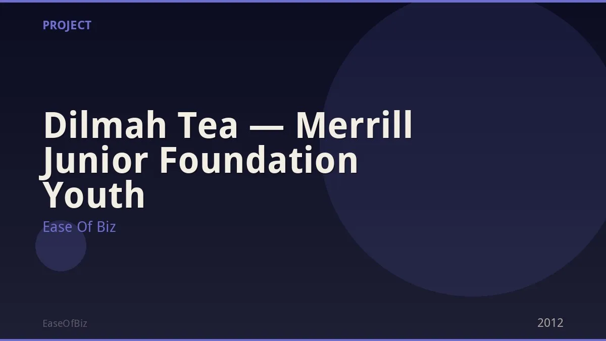 Dilmah Tea — Merrill Junior Foundation Youth