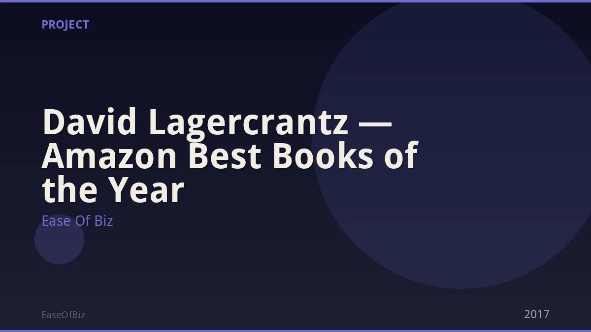 David Lagercrantz — Amazon Best Books of the Year