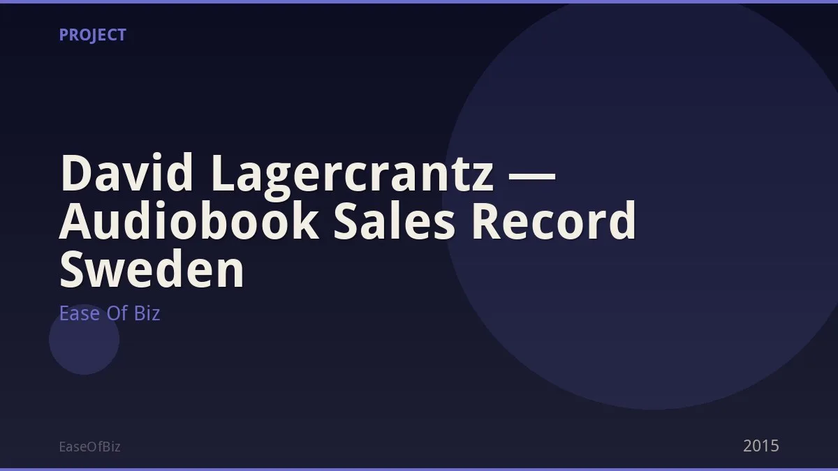 David Lagercrantz — Audiobook Sales Record Sweden