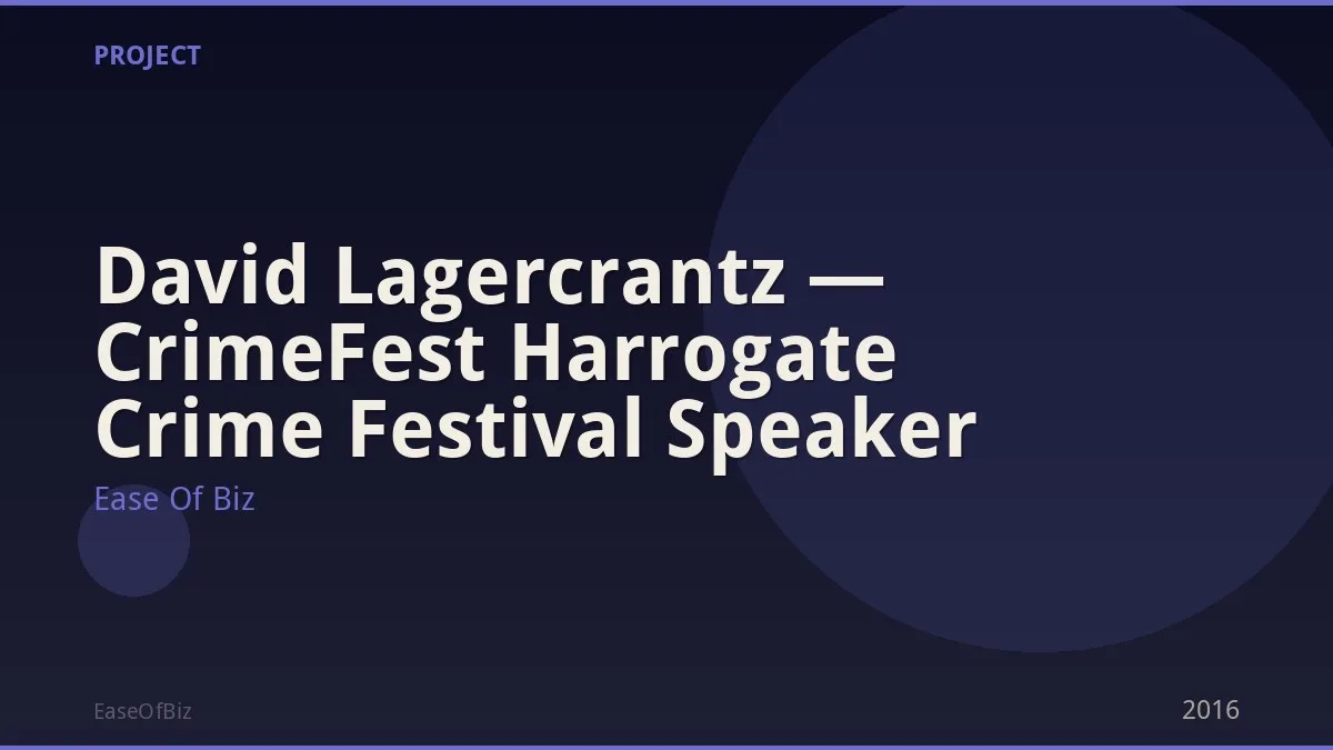David Lagercrantz — CrimeFest Harrogate Crime Festival Speaker