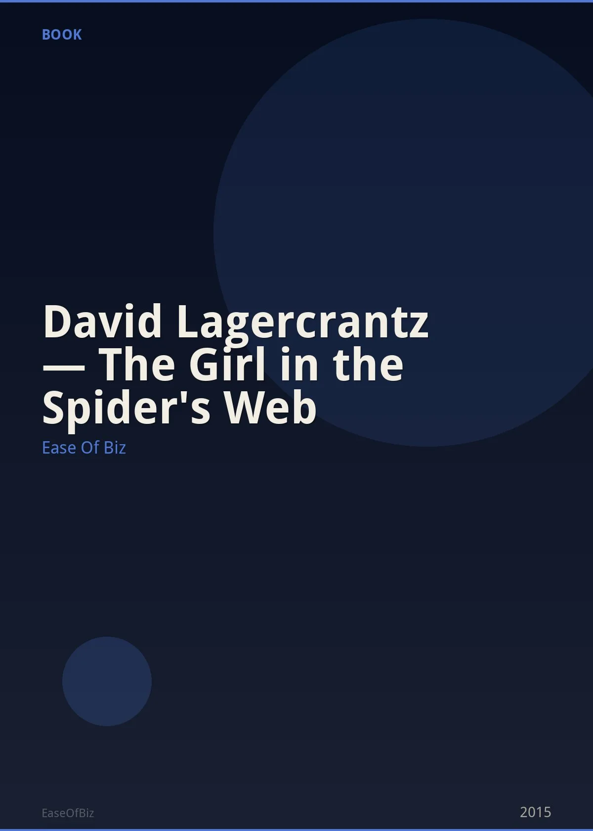 David Lagercrantz — The Girl in the Spider's Web