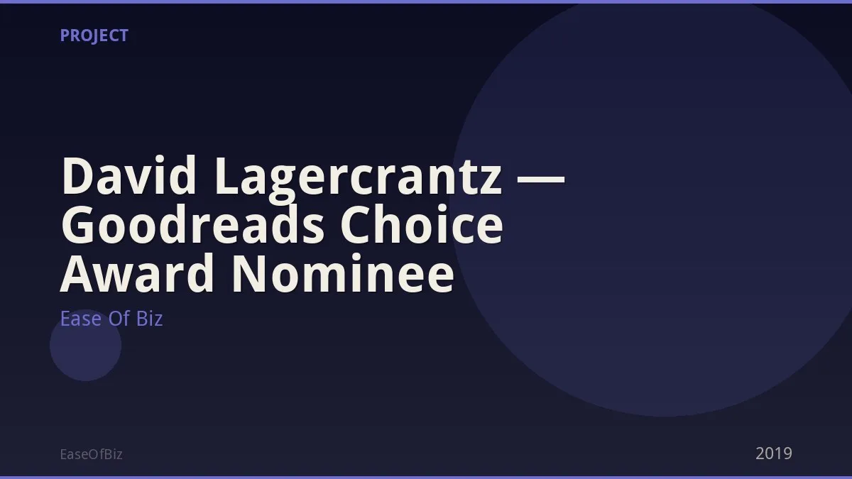 David Lagercrantz — Goodreads Choice Award Nominee