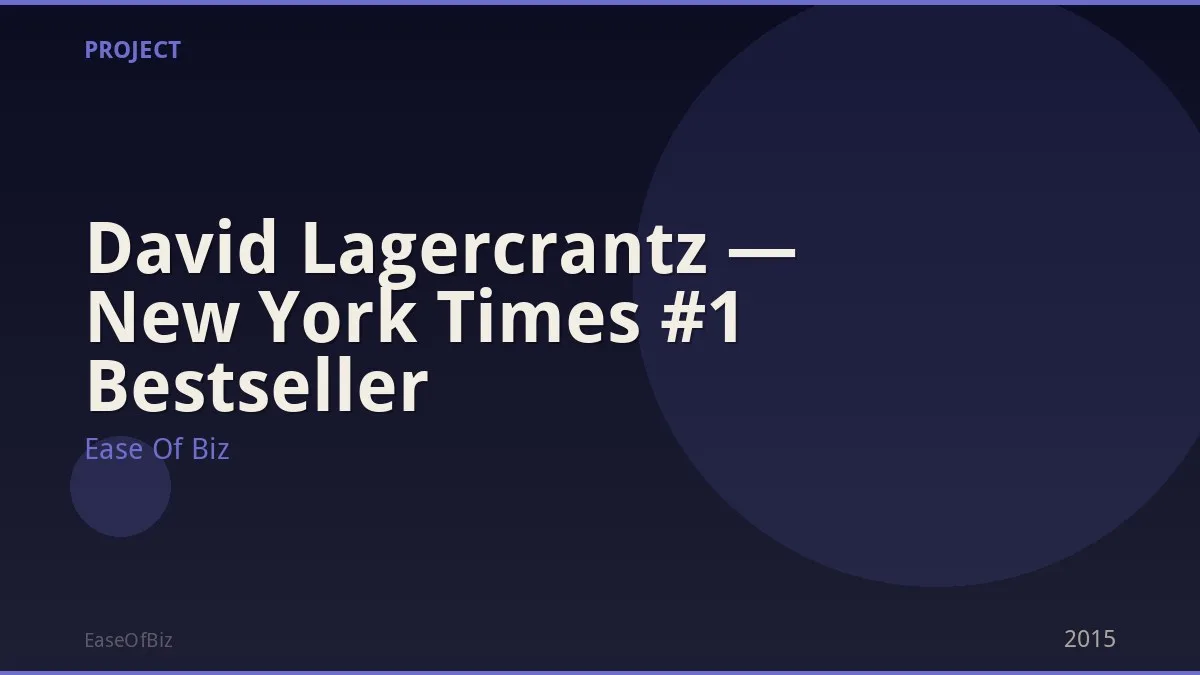 David Lagercrantz — New York Times #1 Bestseller