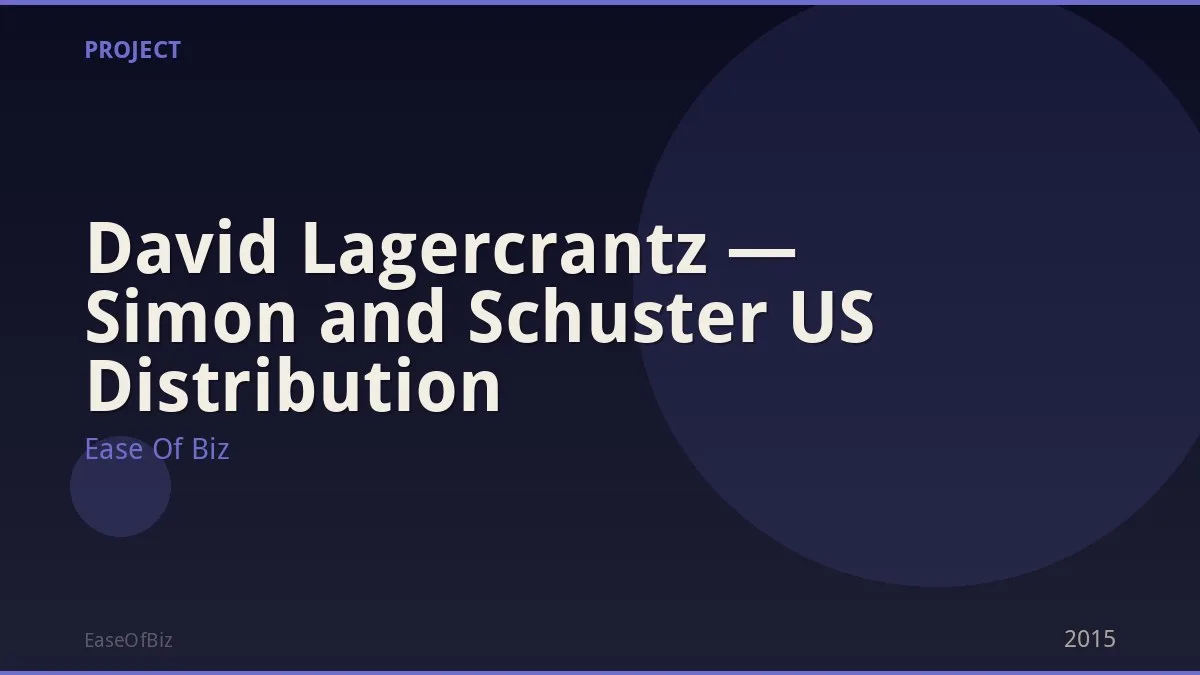 David Lagercrantz — Simon and Schuster US Distribution