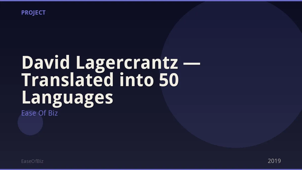 David Lagercrantz — Translated into 50 Languages