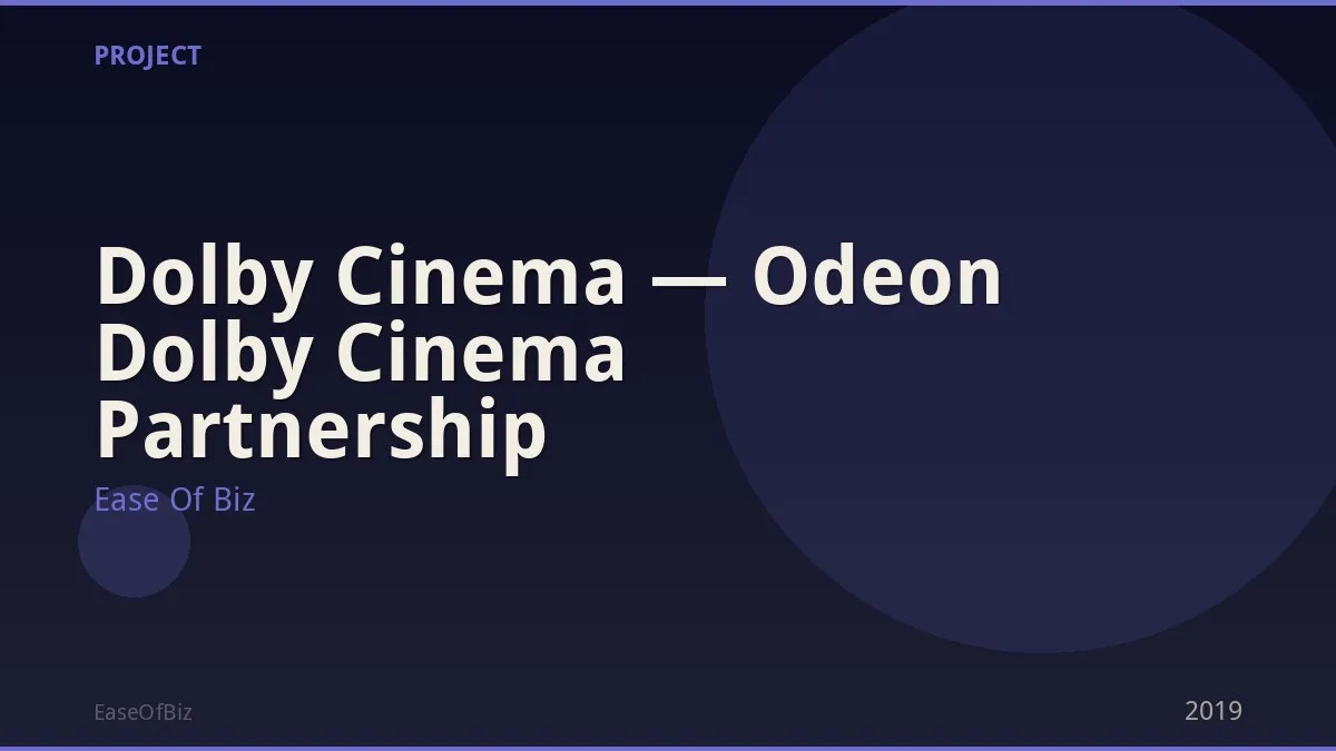 Dolby Cinema — Odeon Dolby Cinema Partnership