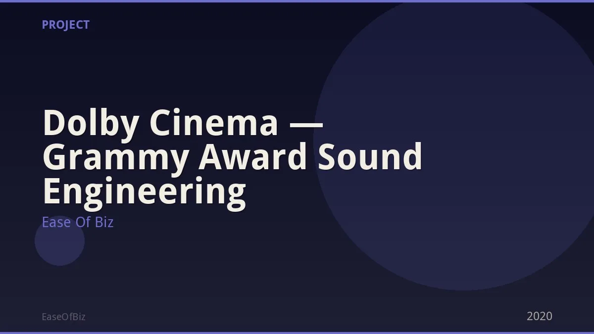 Dolby Cinema — Grammy Award Sound Engineering