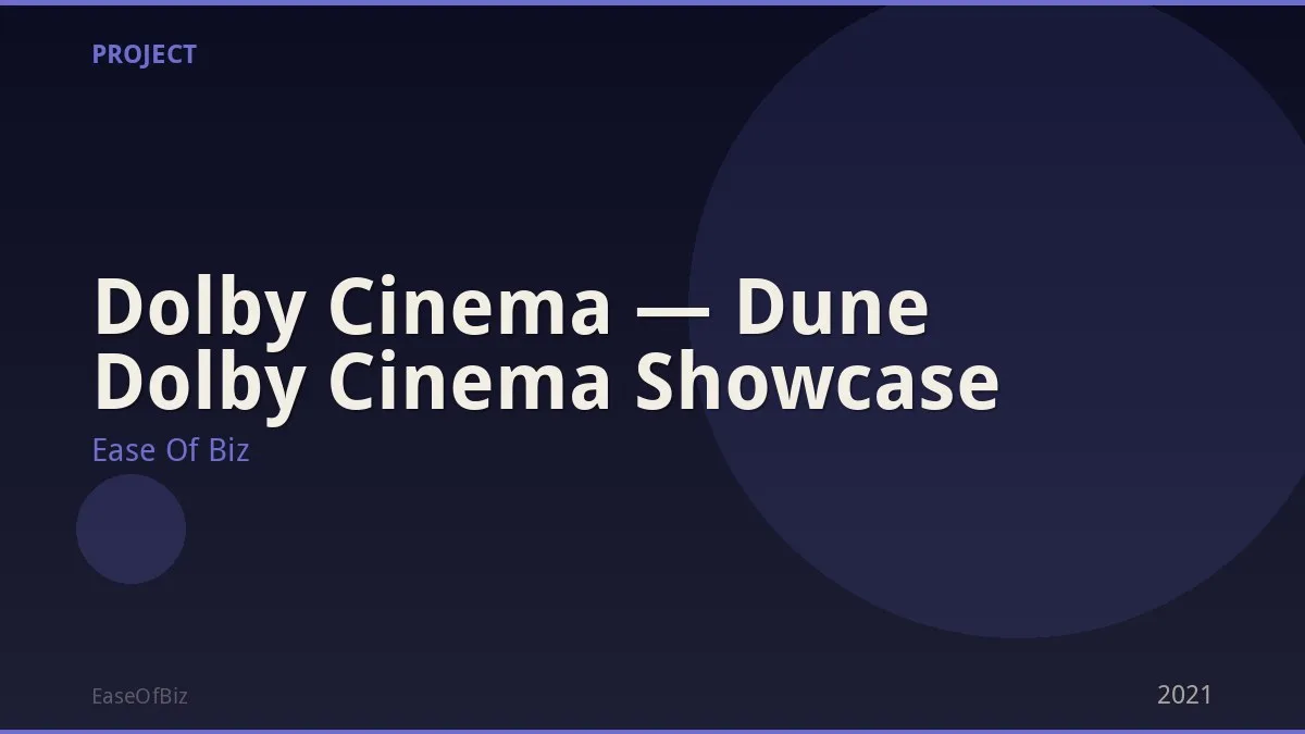 Dolby Cinema — Dune Dolby Cinema Showcase