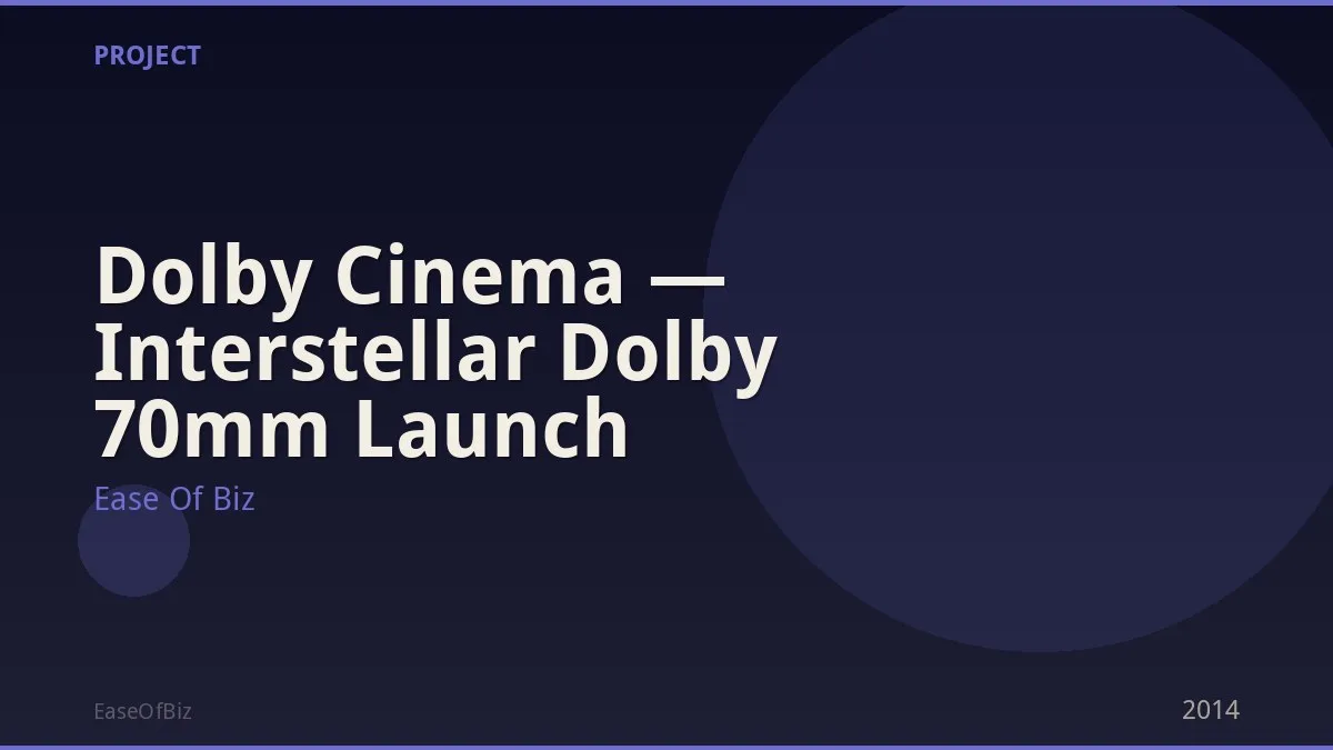 Dolby Cinema — Interstellar Dolby 70mm Launch