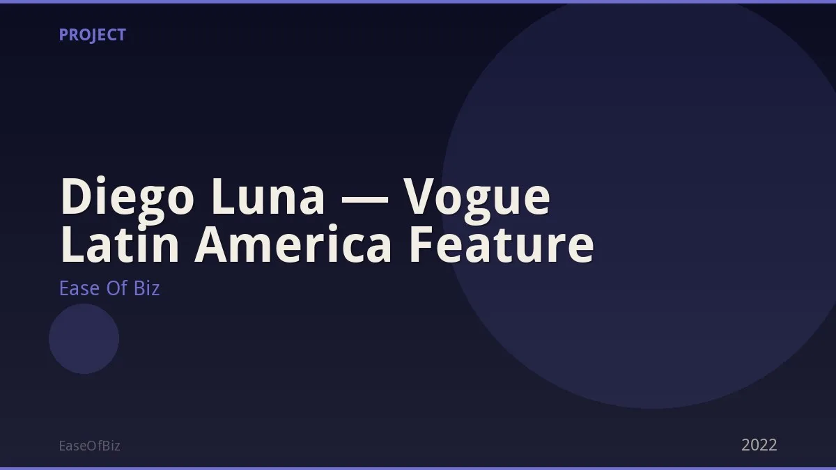 Diego Luna — Vogue Latin America Feature