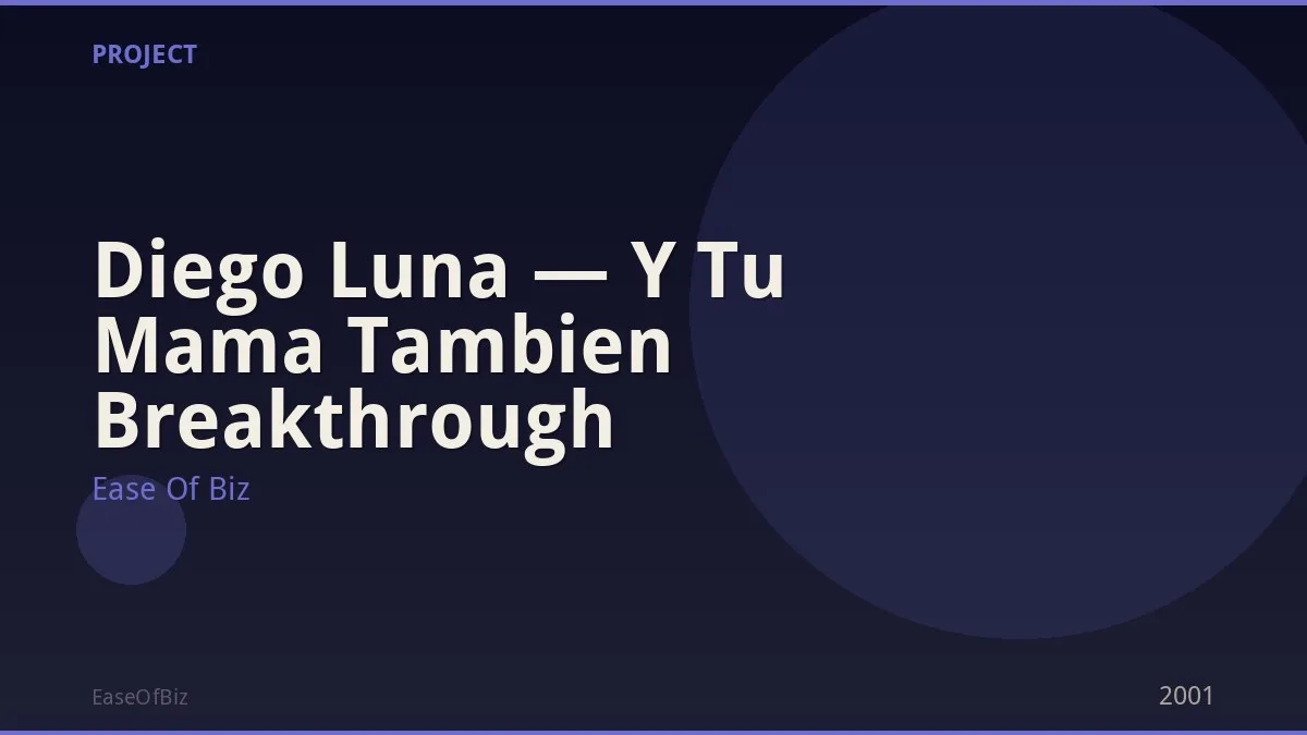 Diego Luna — Y Tu Mama Tambien Breakthrough