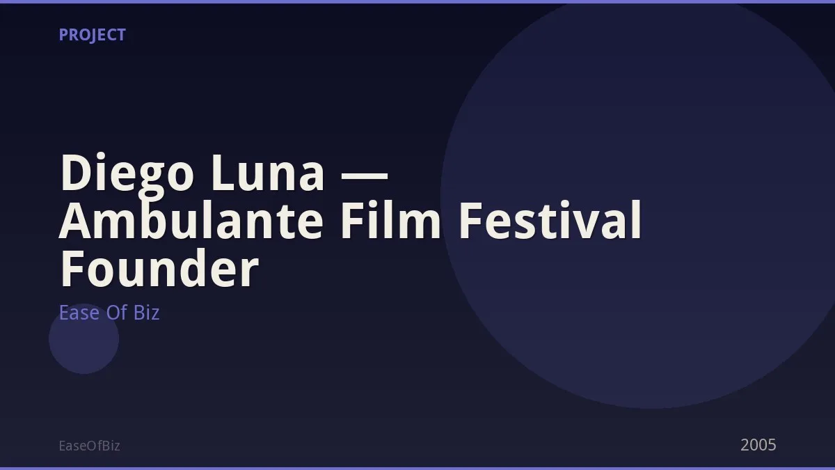 Diego Luna — Ambulante Film Festival Founder
