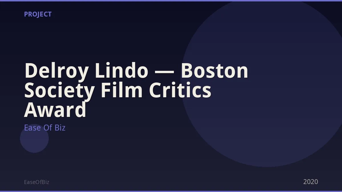 Delroy Lindo — Boston Society Film Critics Award
