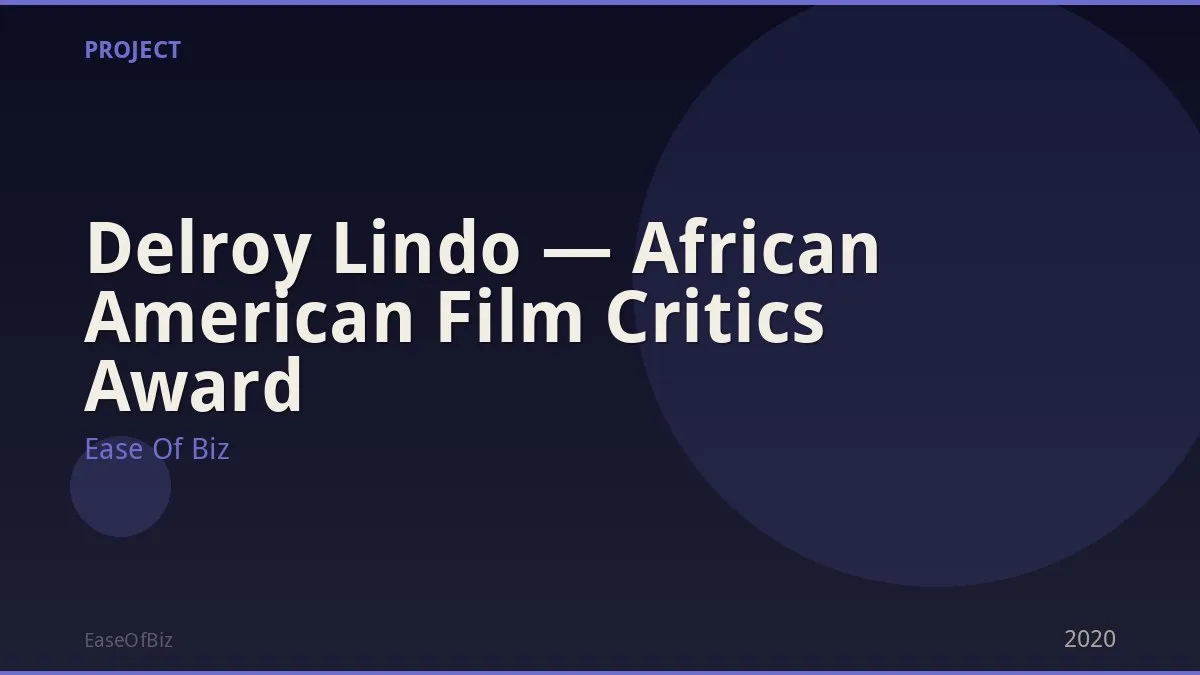 Delroy Lindo — African American Film Critics Award