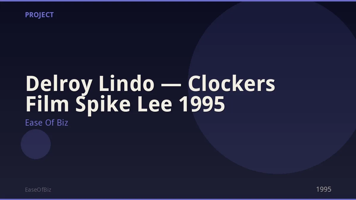 Delroy Lindo — Clockers Film Spike Lee 1995