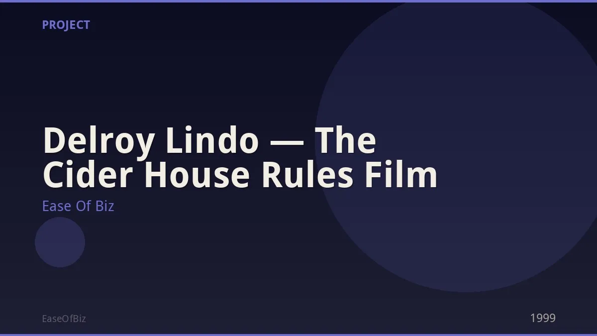 Delroy Lindo — The Cider House Rules Film